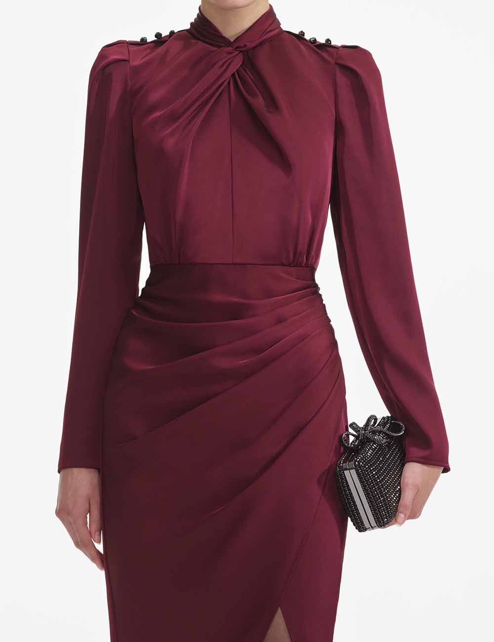 SELF-PORTRAIT SATIN MIDI DRESS