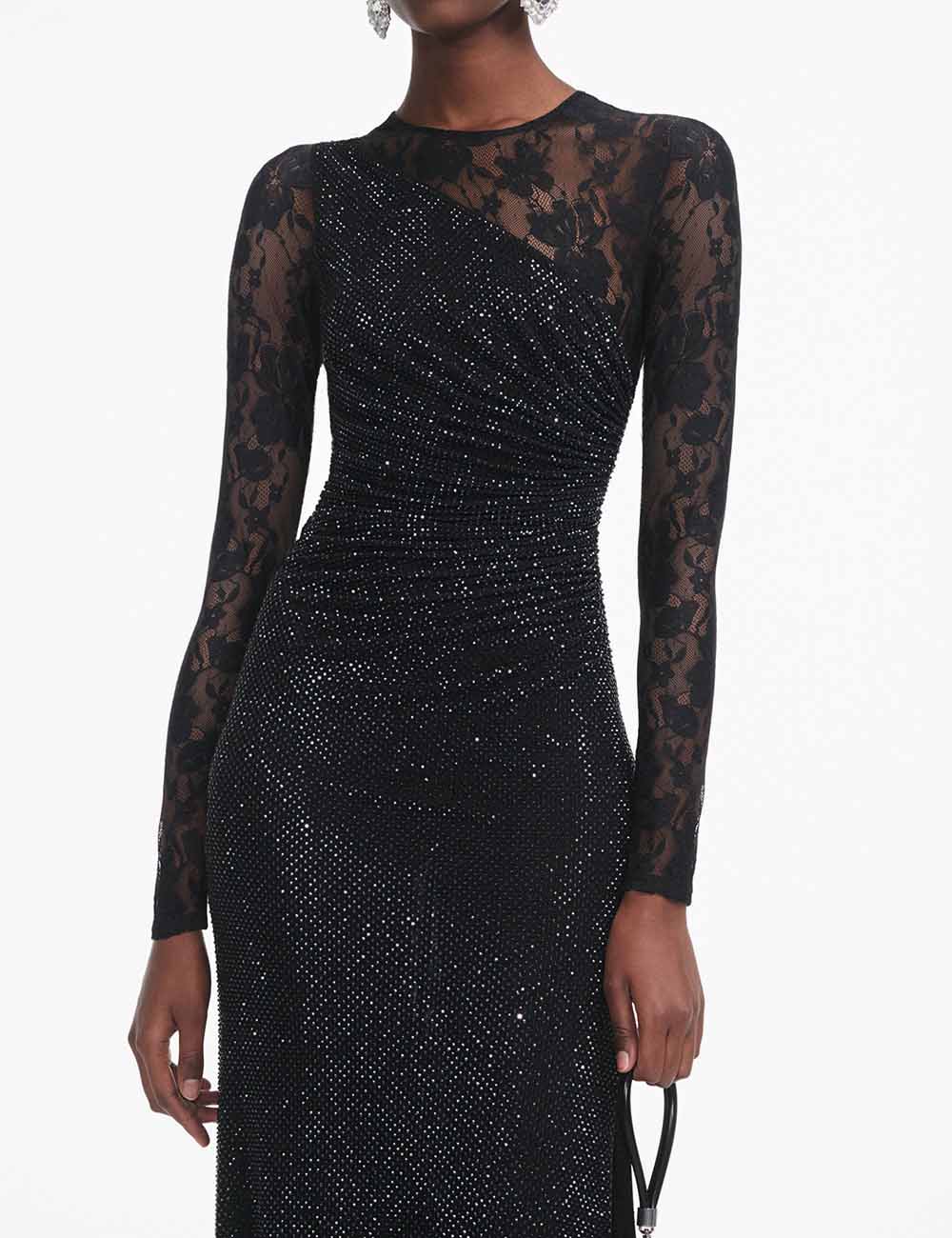 SELF-PORTRAIT LACE SLV MAXI DRESS