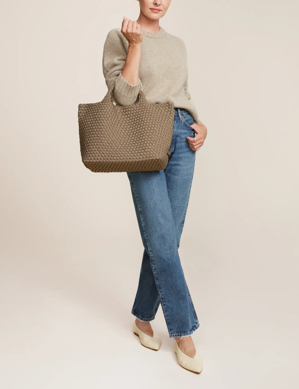 NAGHEDI ST BARTHS MEDIUM TOTE CASHMERE
