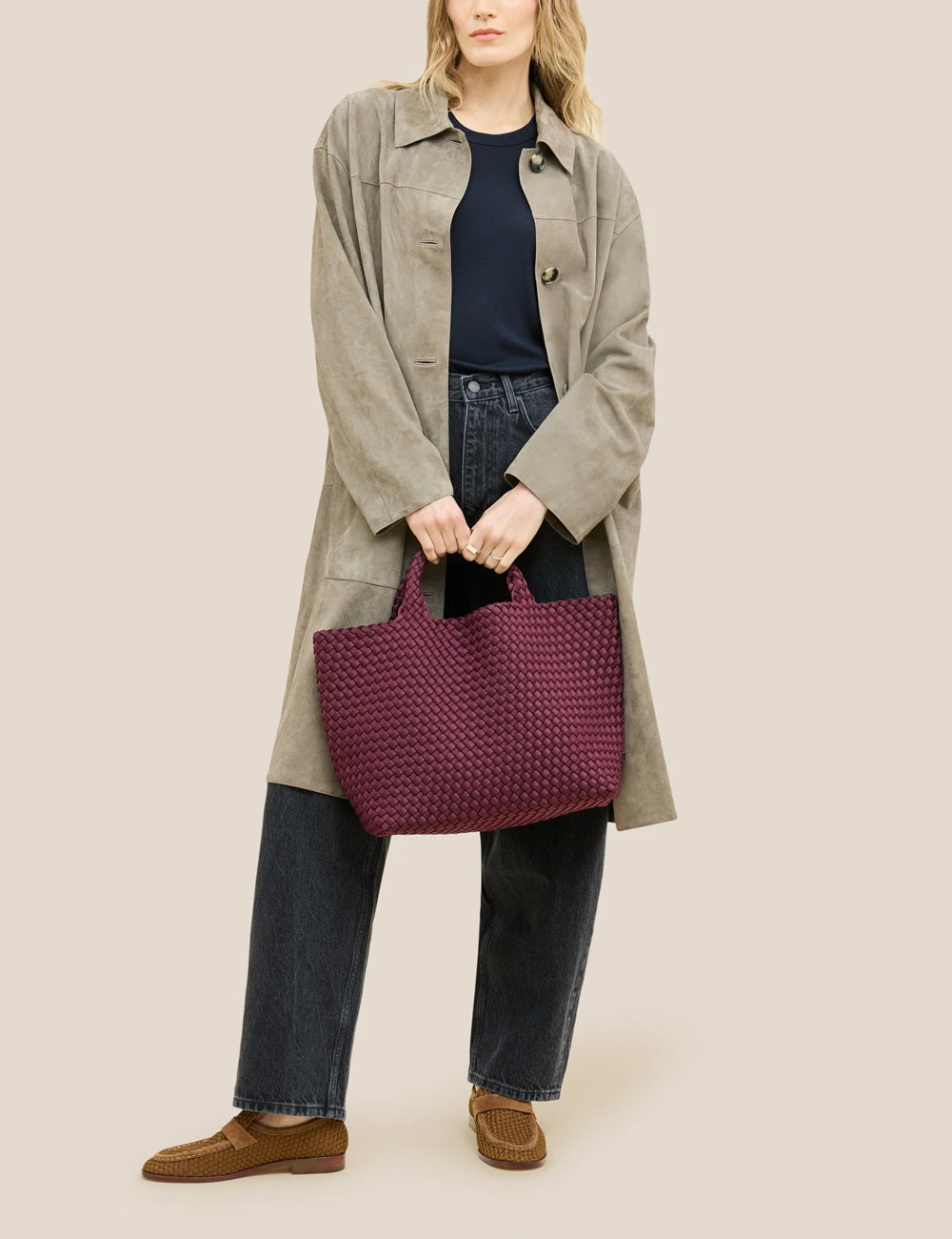 NAGHEDI ST BARTHS MEDIUM TOTE BORDEUAX