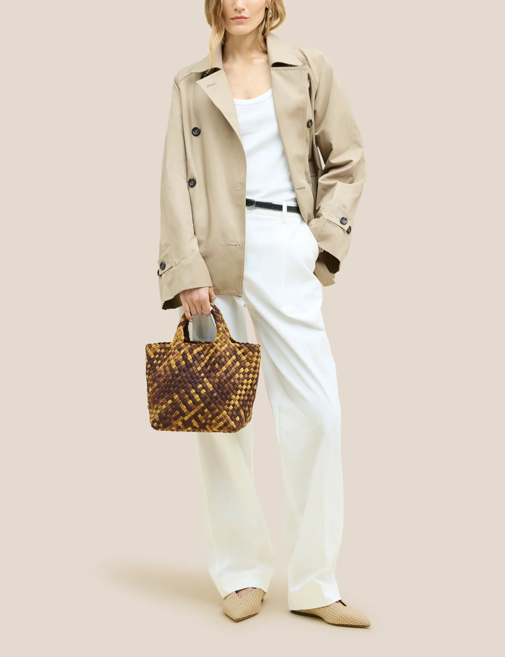 NAGHEDI ST BARTHS SMALL TOTE TORTOISE SHELL