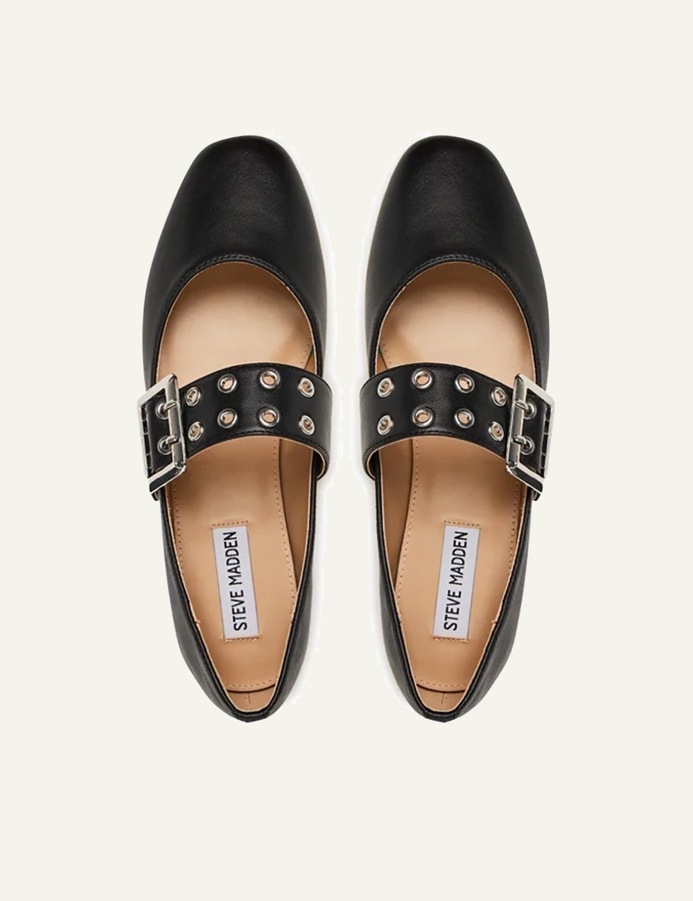 STEVE MADDEN ATLANTICA BALLERINAS IN BLACK