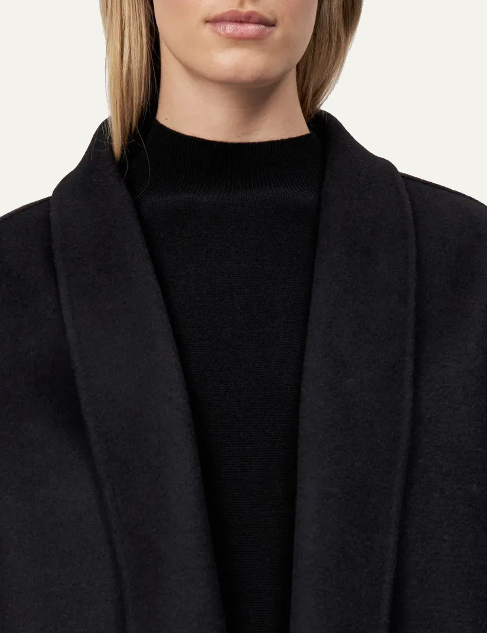 DRYKORN BAUPREY DOUBLE FACED WOOL COAT BLACK
