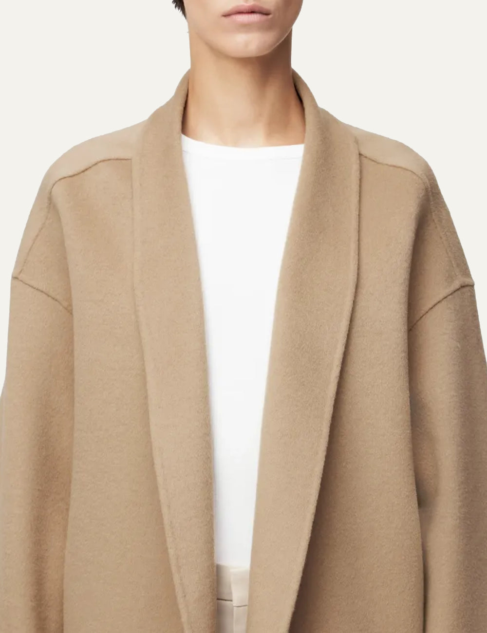 DRYKORN BAUPREY DOUBLE FACED WOOL COAT BROWN