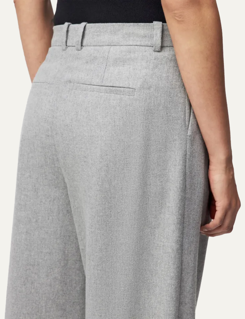 DRYKORNINK CASUAL PLEATED TROUSERS IN FLANNEL LIGHT GREY