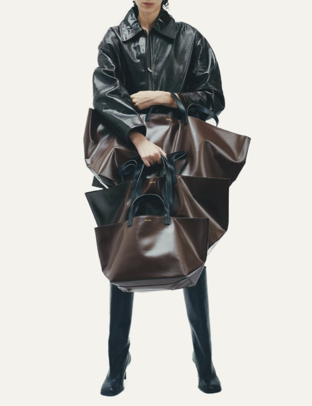 CAHU PRATIQUE ZIPPE SMALL BROWN