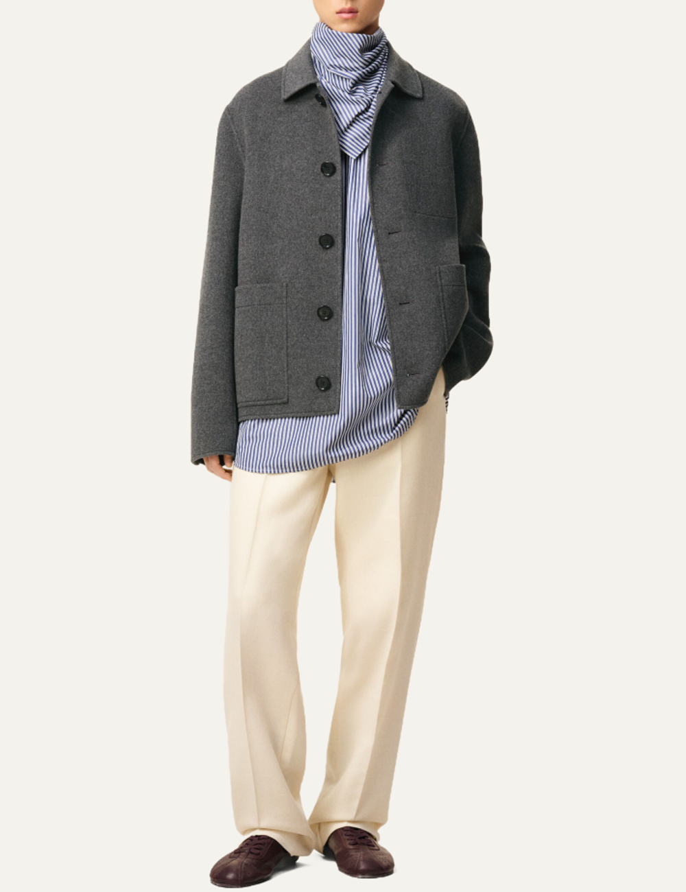 AMI WOOL BOXY BUTTONED JACKET