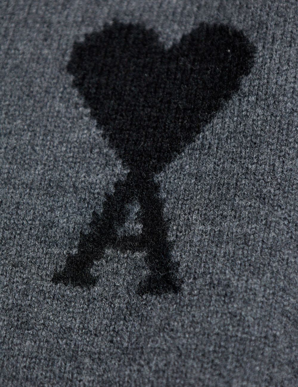 AMI ADC CARDIGAN HEATHER GREY/BLACK