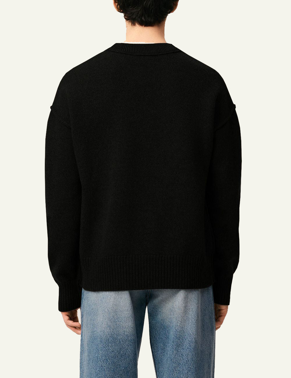 AMI ADC CREWNECK SWEATER BLACK/RED