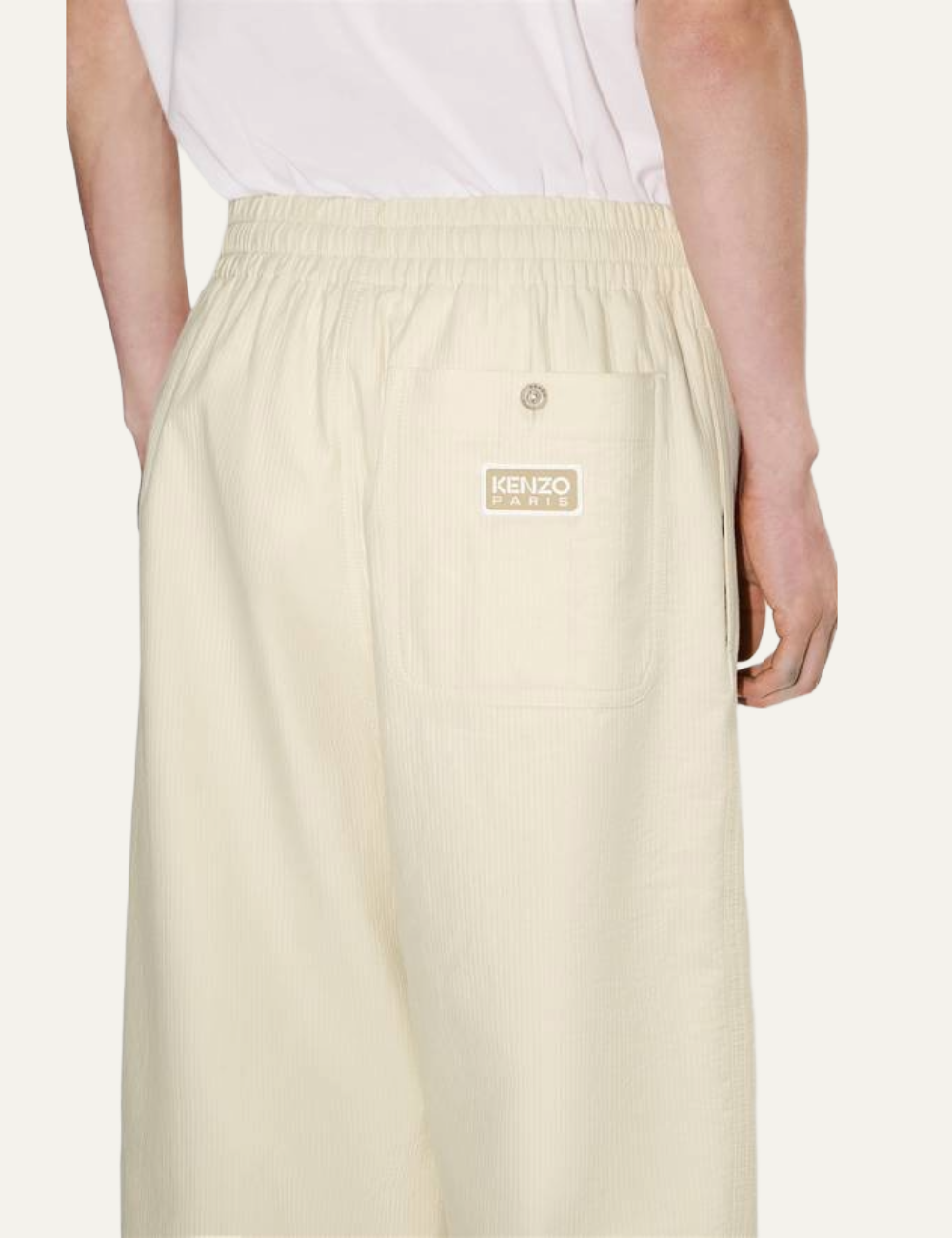 KENZO JOG PANTS IN TEXTURED COTTON CREAM
