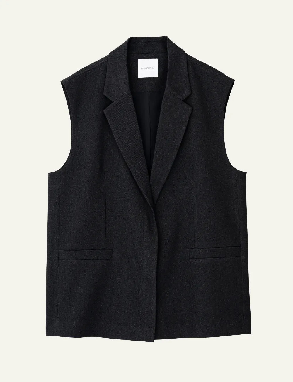 PHILOSOPHY LONG VEST BLACK