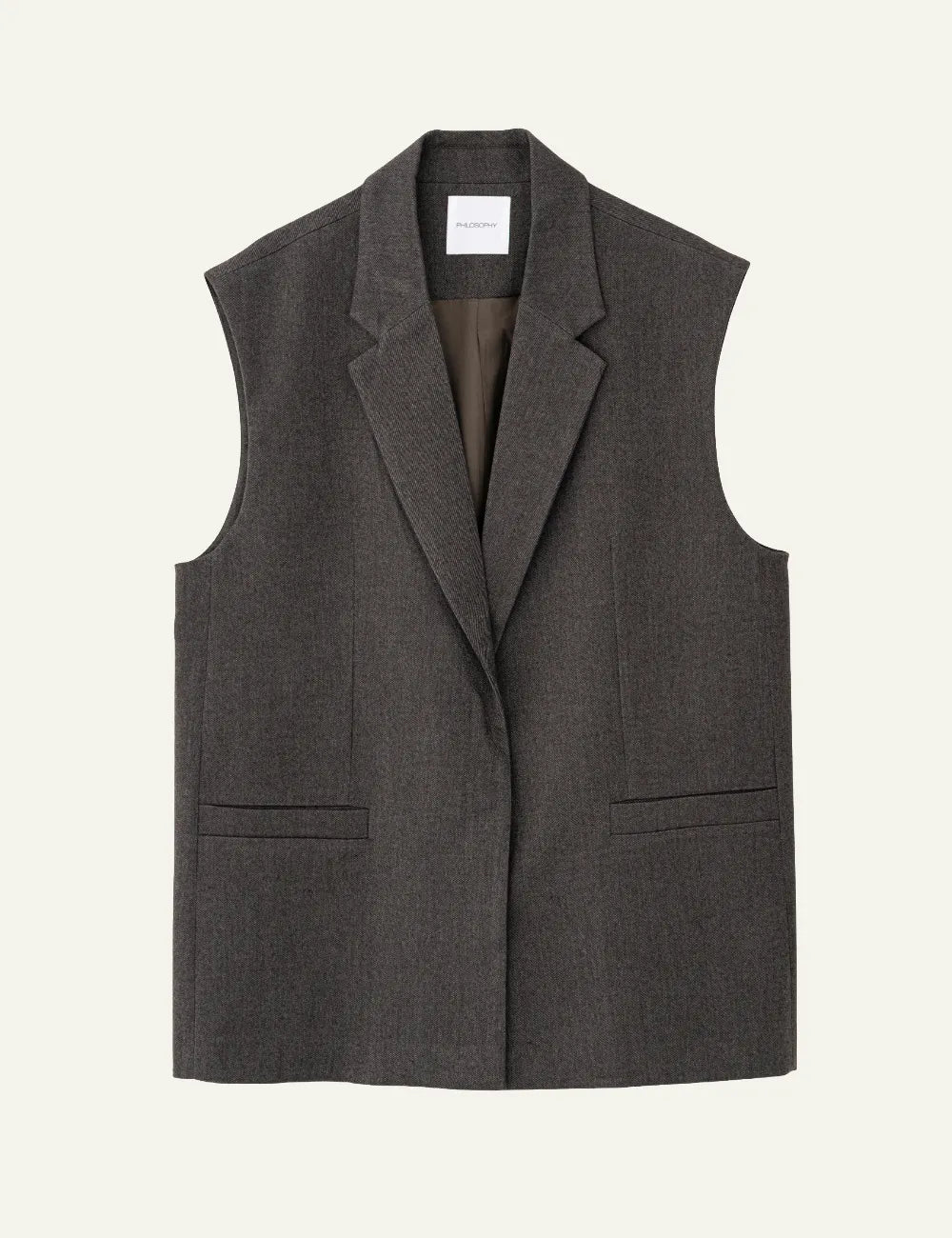 PHILOSOPHY LONG VEST BROWN