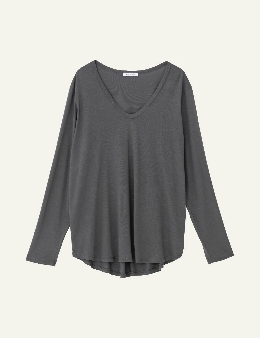 PHILOSOPHY OVERSIZED V NECK TOP GRAPHITE