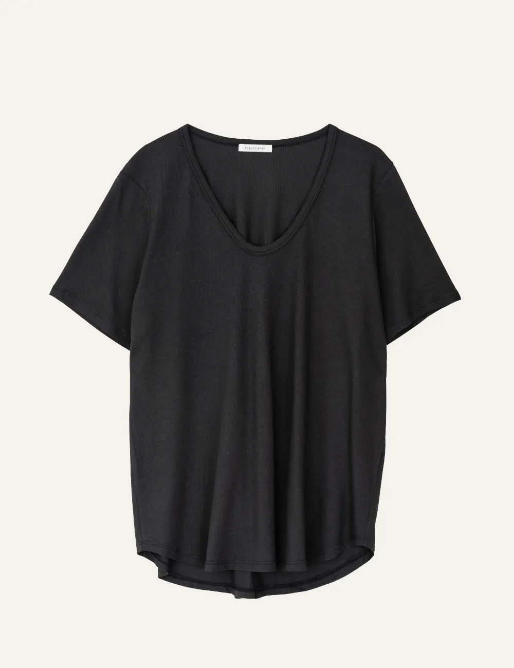 PHILOSOPHY OVERSIZED V NECK T-SHIRT GRAPHITE