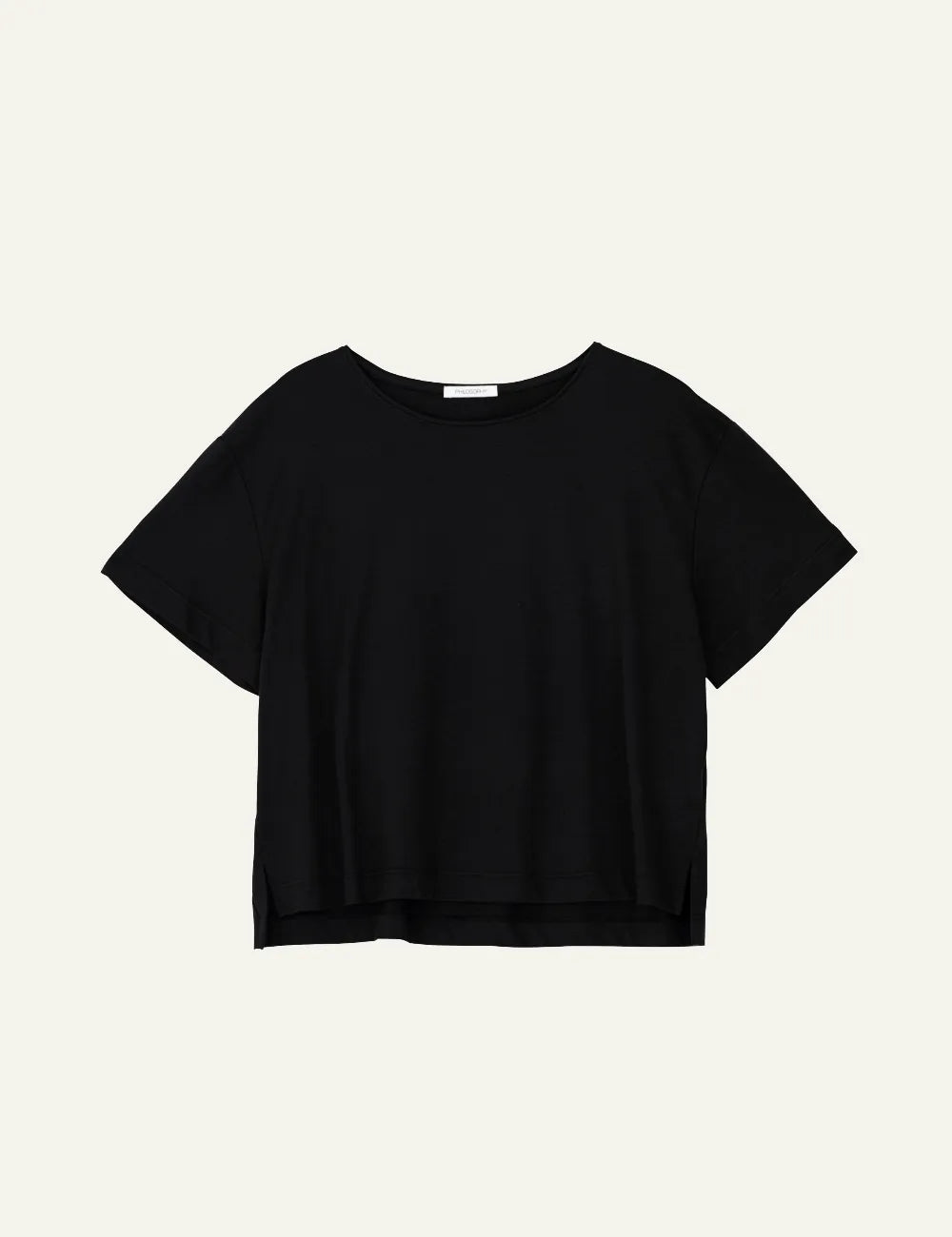 PHILOSOPHY CROPPED T-SHIRT BLACK