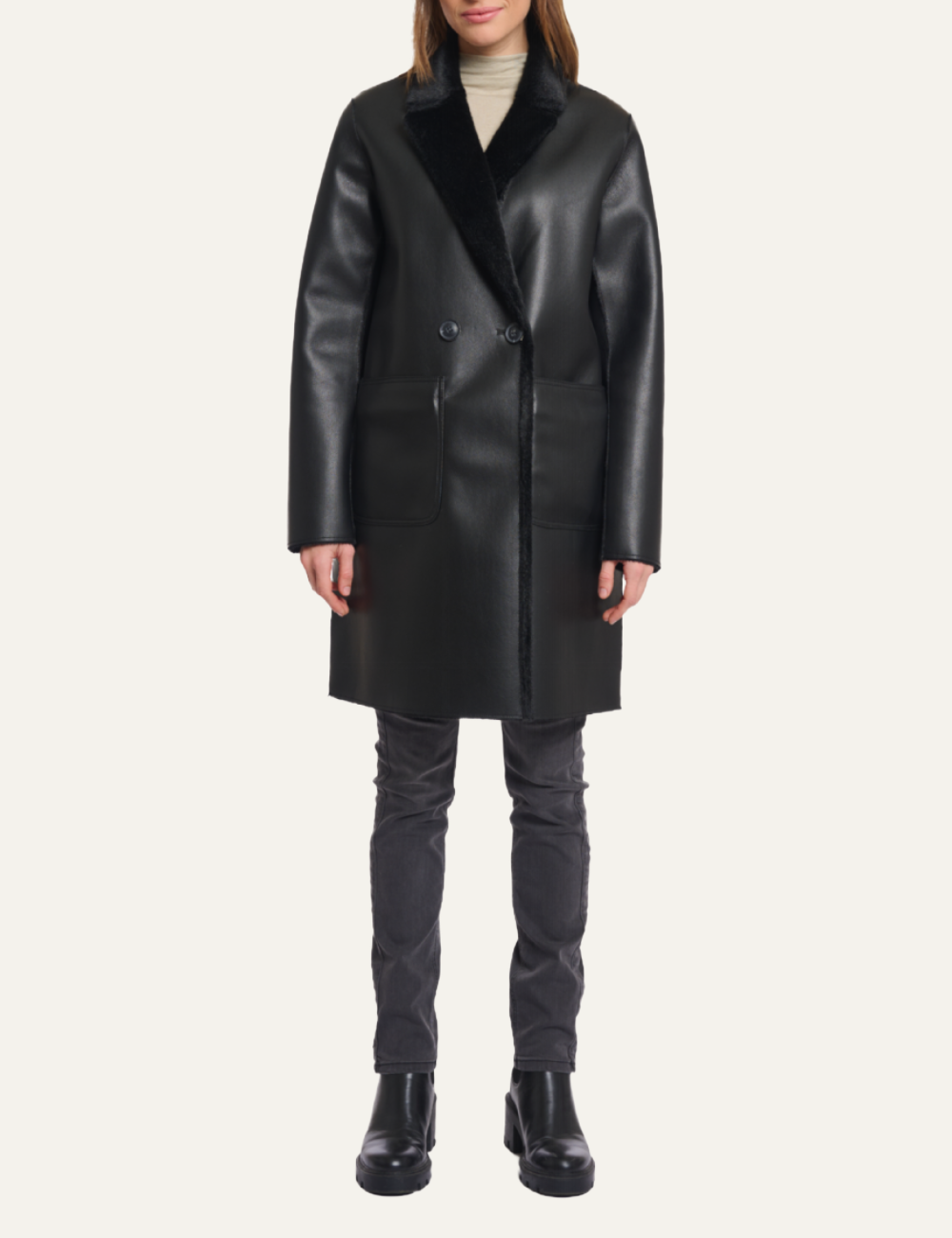 RINO PELLE IVON COAT BLACK