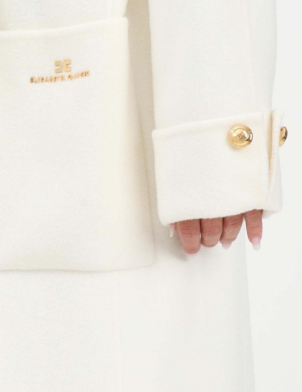 ELISABETTA FRANCHI Coat in double wool blend cloth