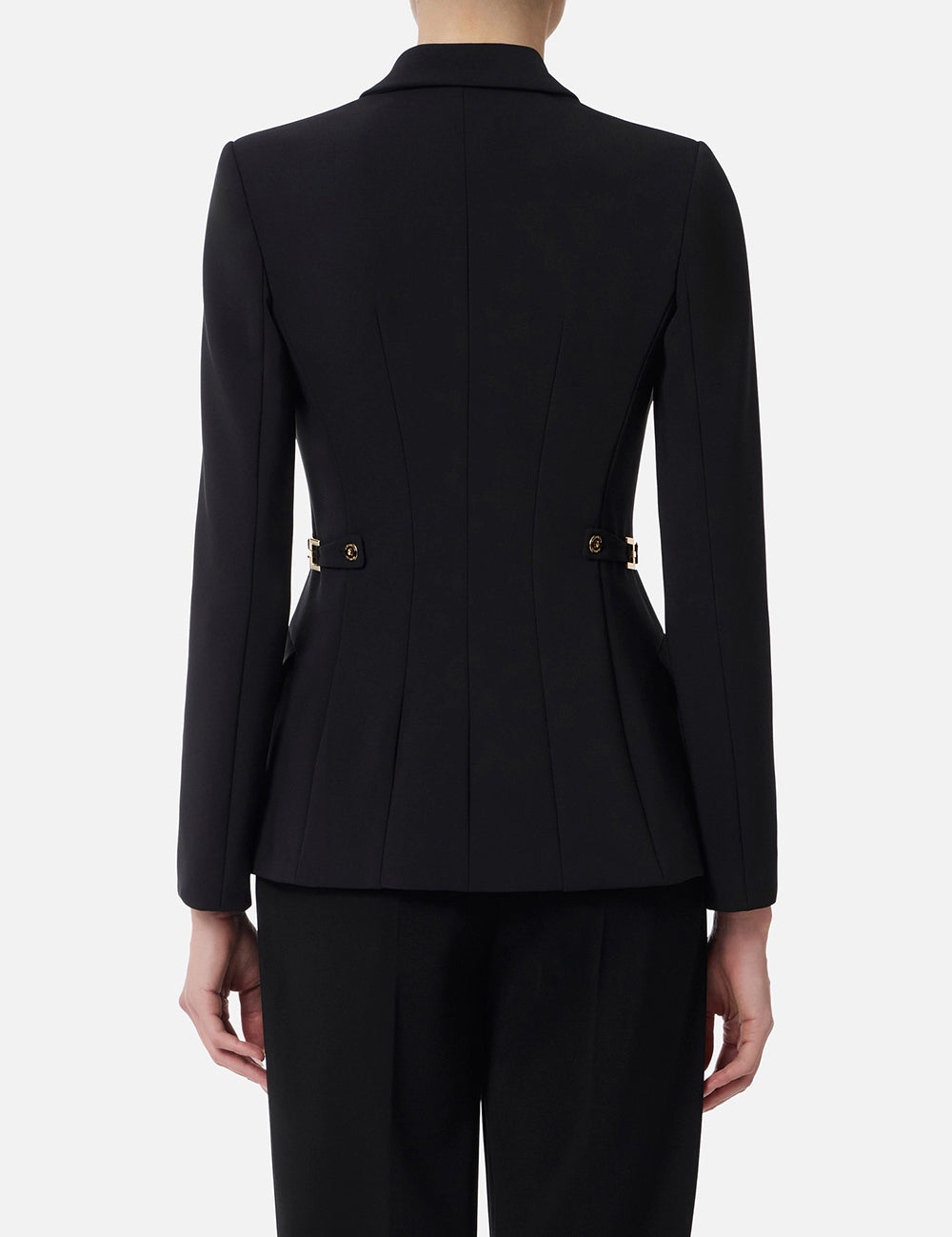 Elizabetta Franchi Jacket in lightweight crêpe fabric with jewel details black