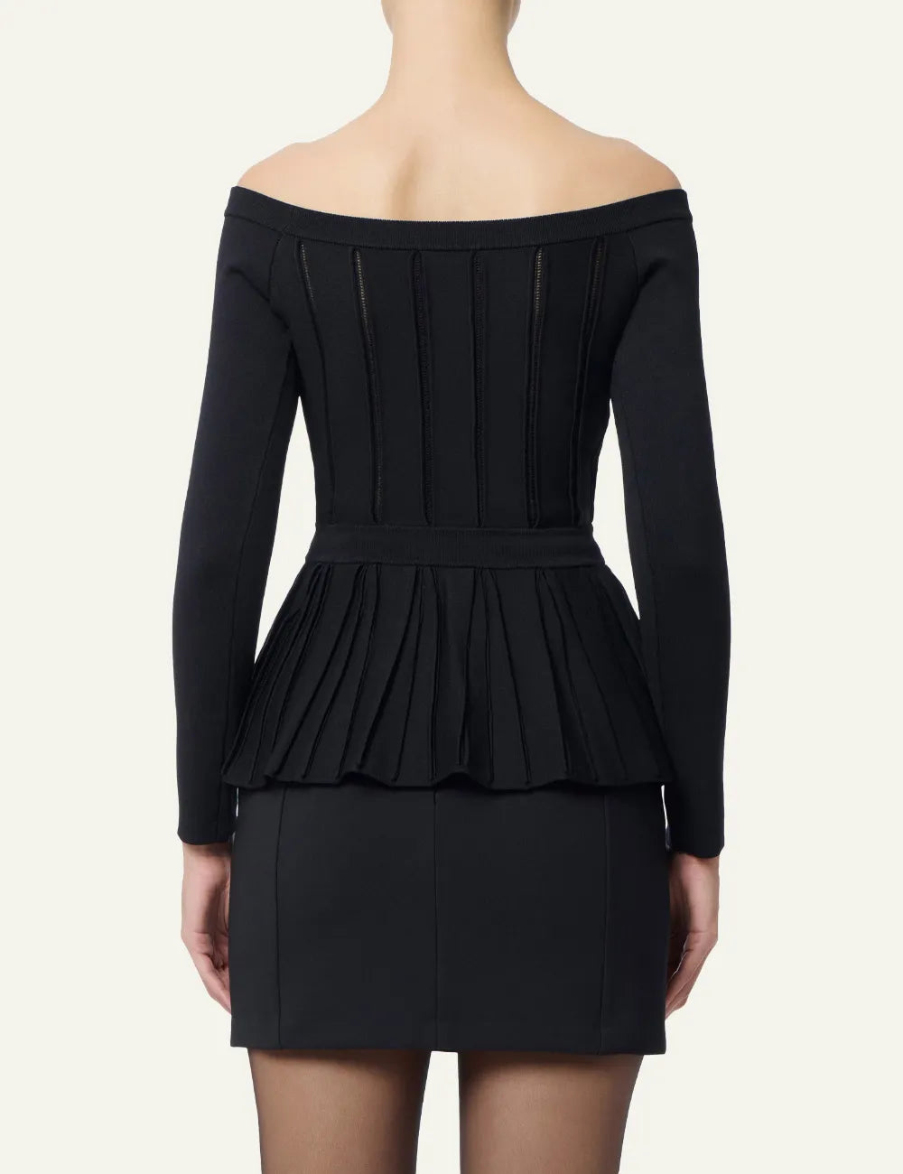 ELISABETTA FRANCHI Viscose knit top with peplum