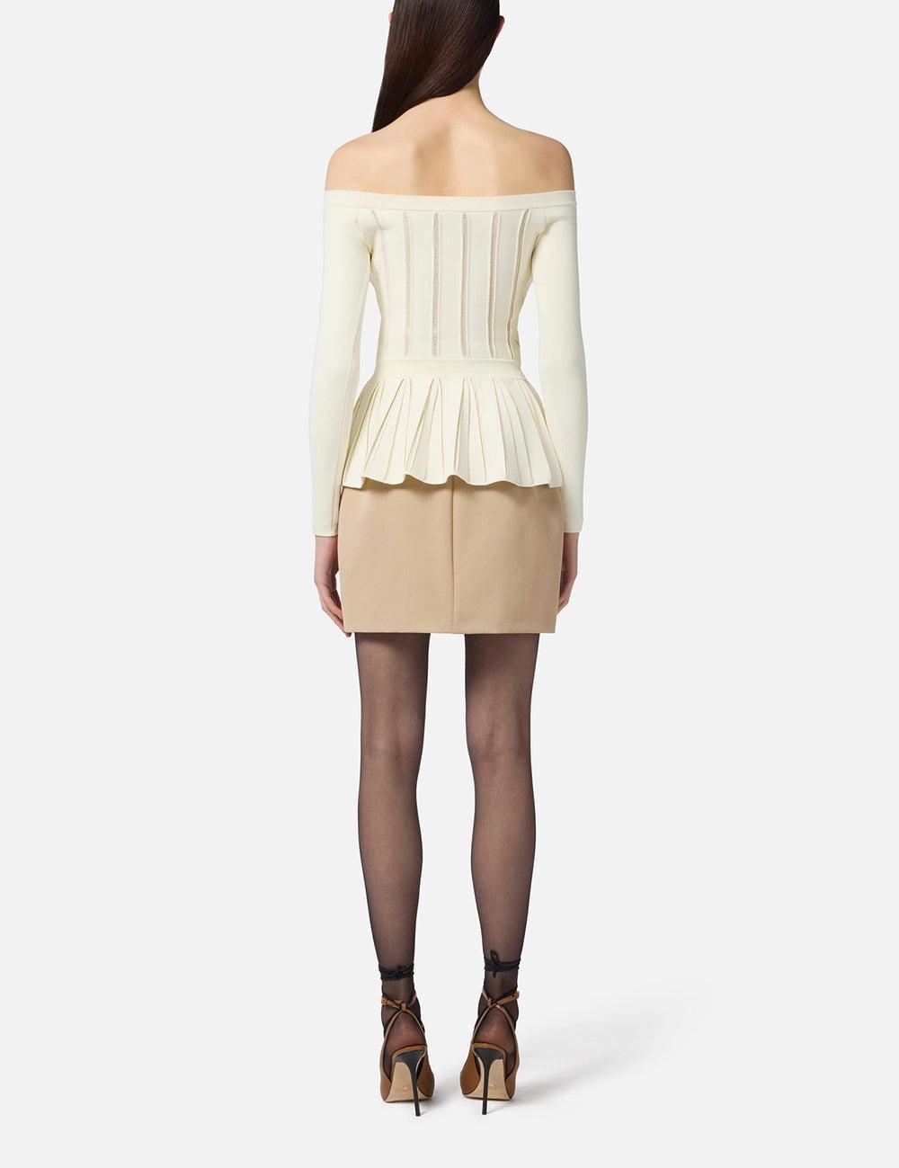 ELISABETTA FRANCHI Viscose knit top with peplum