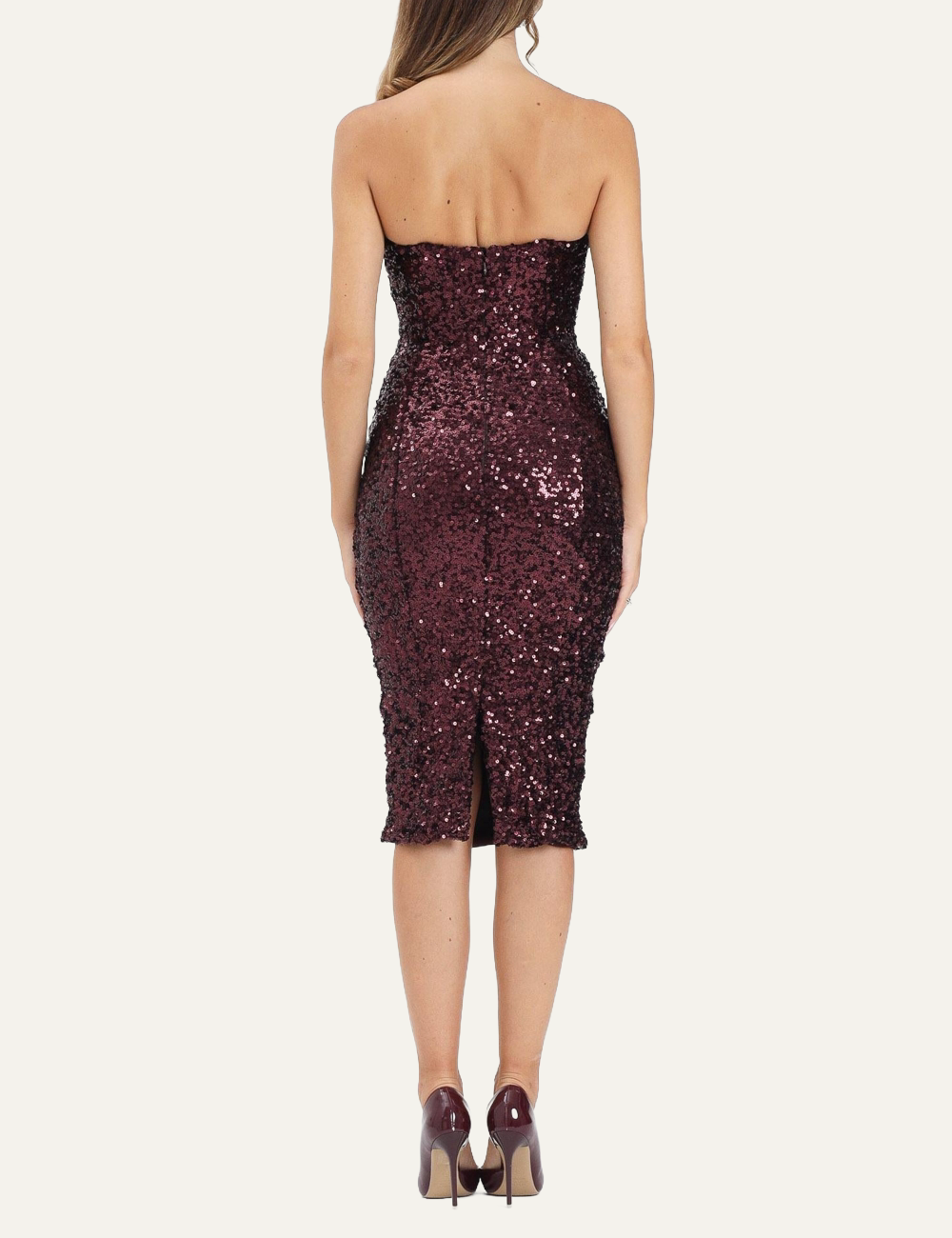 ELISABETTA FRANCHI Bustier dress with sequins and jewel clasps