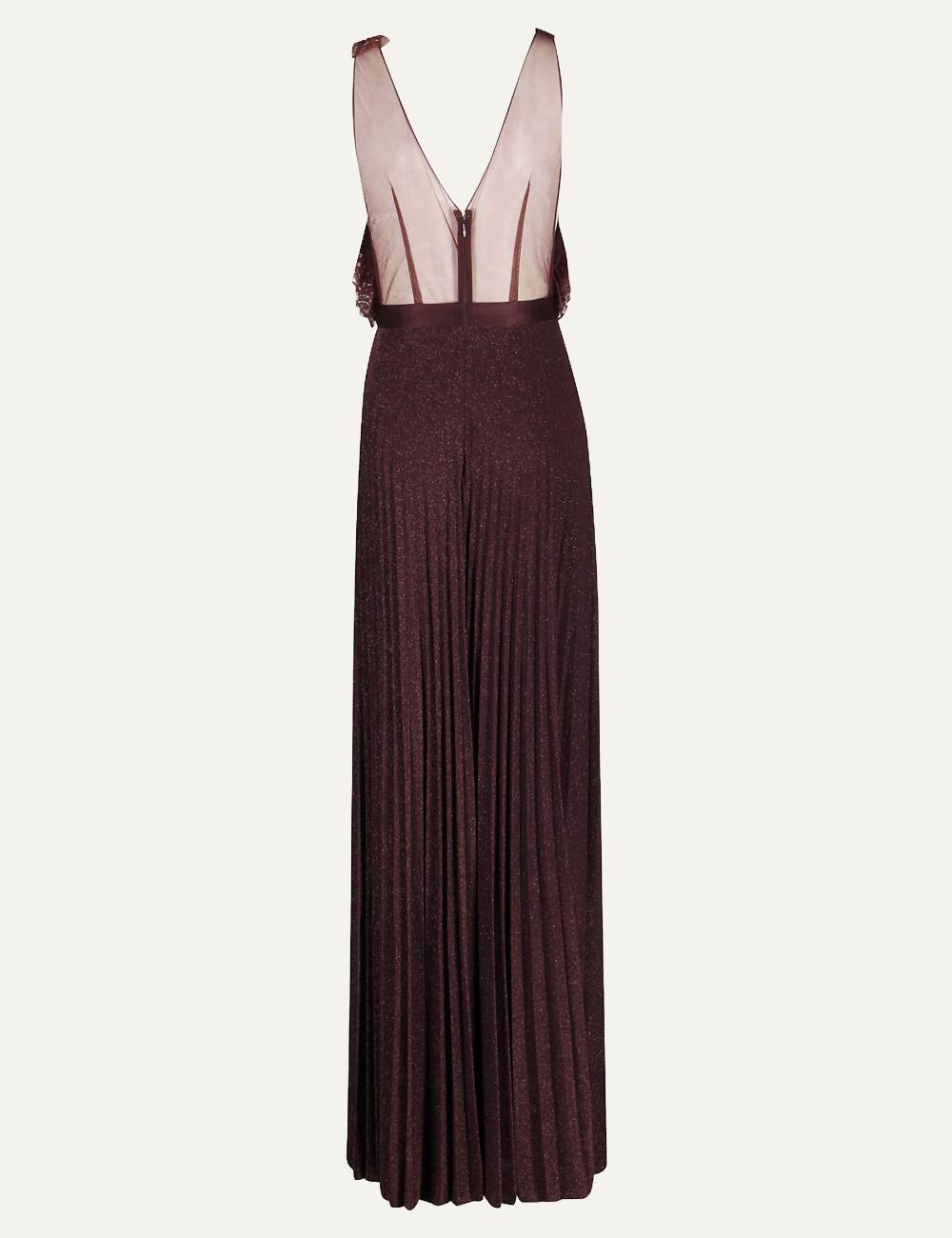 ELISABETTA FRANCHI Red Carpet dress in tulle and jersey fabrics with crystals