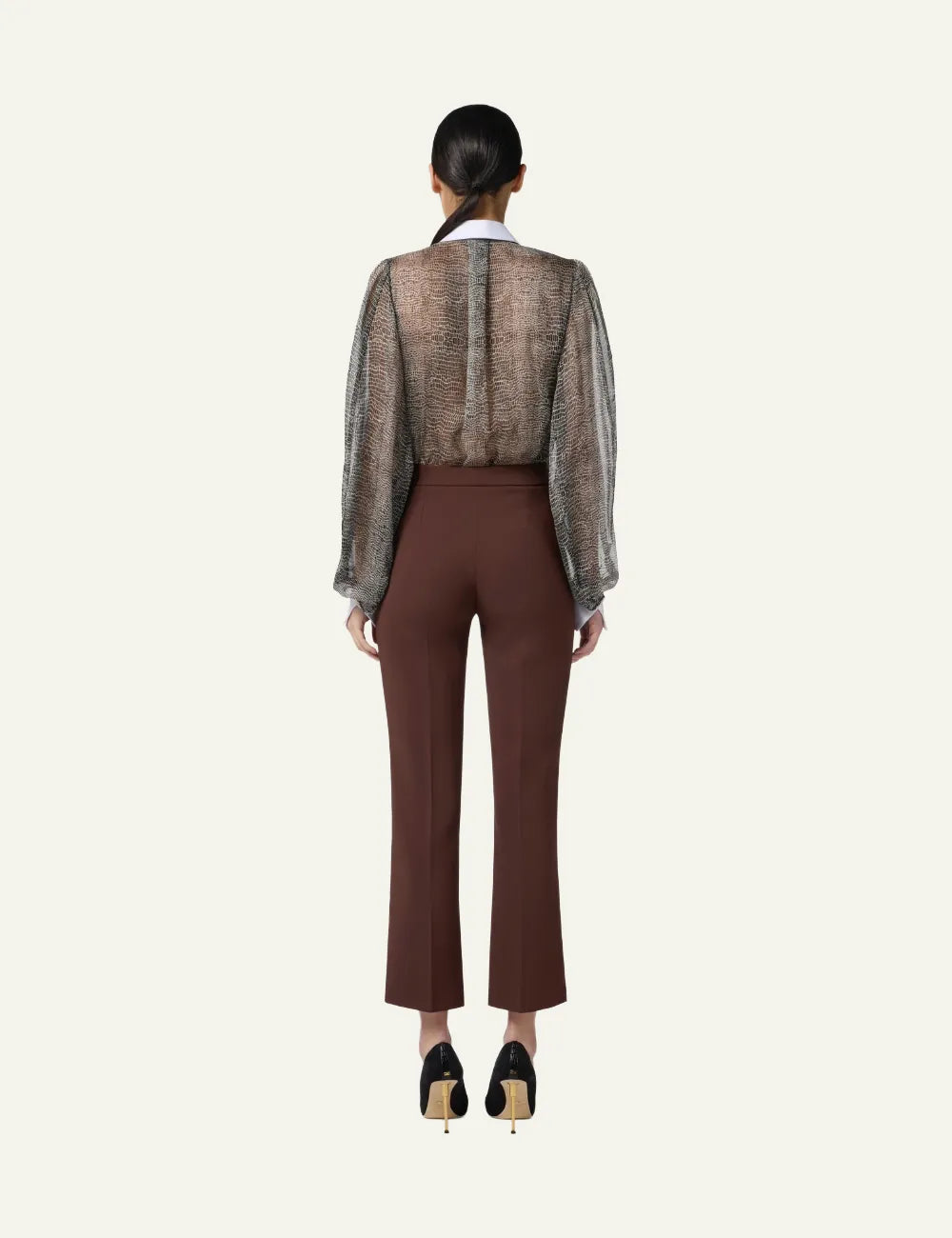 ELISABETTA FRANCHI Bodysuit with python print and collar