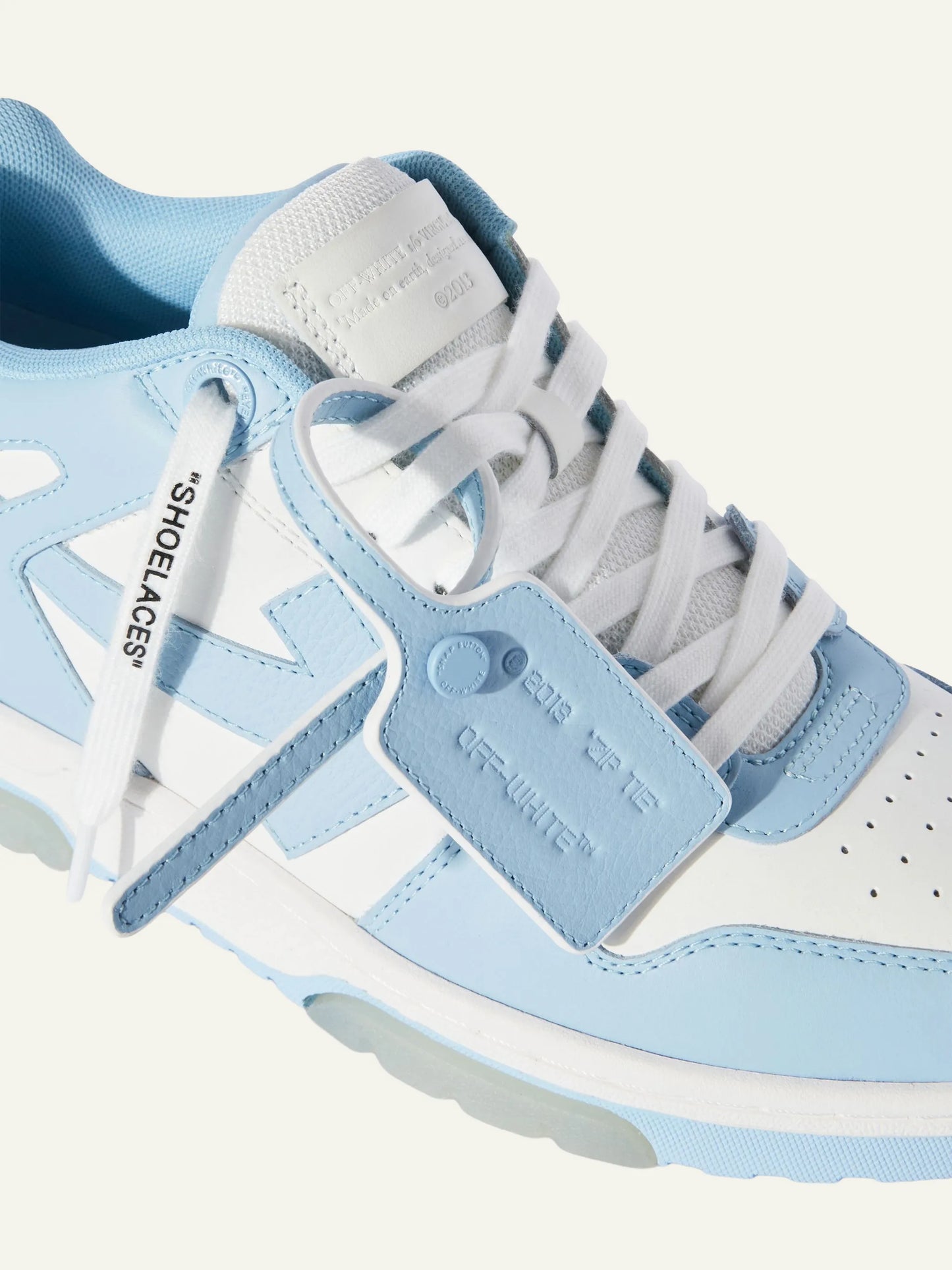 OFF WHITE OUT OF OFFICE CALF LEATHER WHITE/LIGHT BLUE