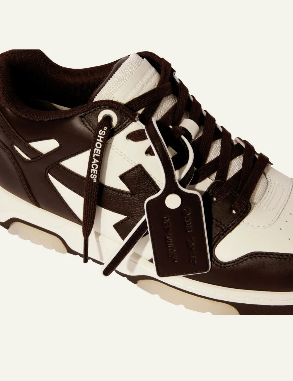 OFF WHITE OUT OF OFFICE CALF LEATHER SNEAKER CHOCOLATE/CREAM