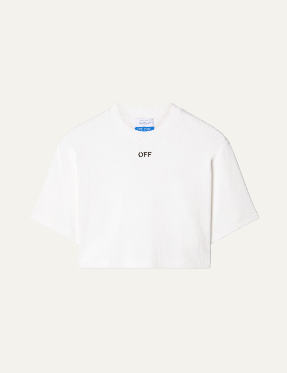 OFF WHITE OFF STAMP RIB CROPPED TEE WHITE