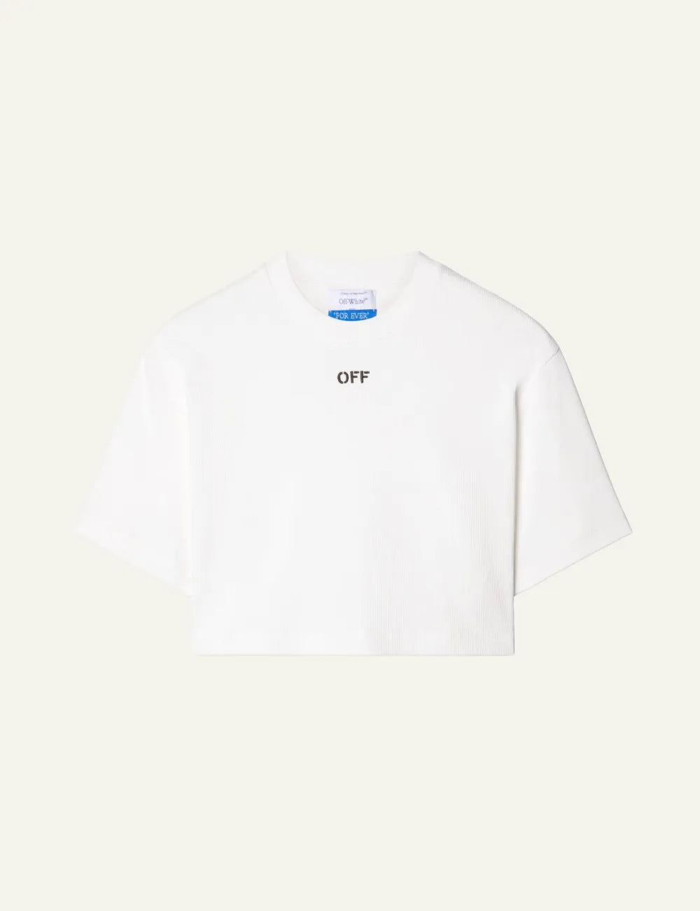 OFF WHITE OFF STAMP RIB CROPPED TEE WHITE