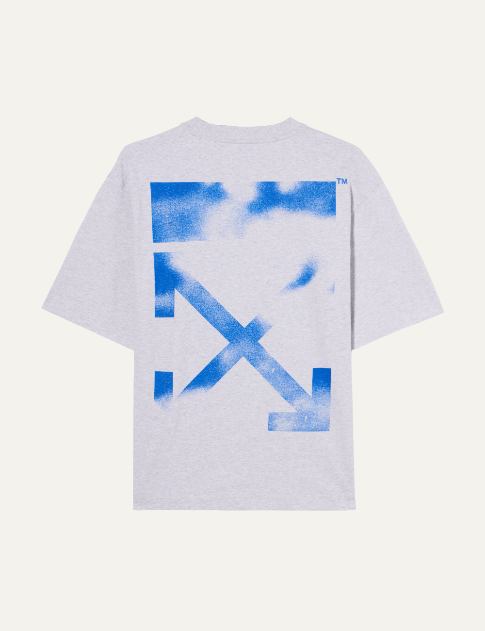 OFF WHITE STENCIL ARROW SKATE TEE GREY MELANGE