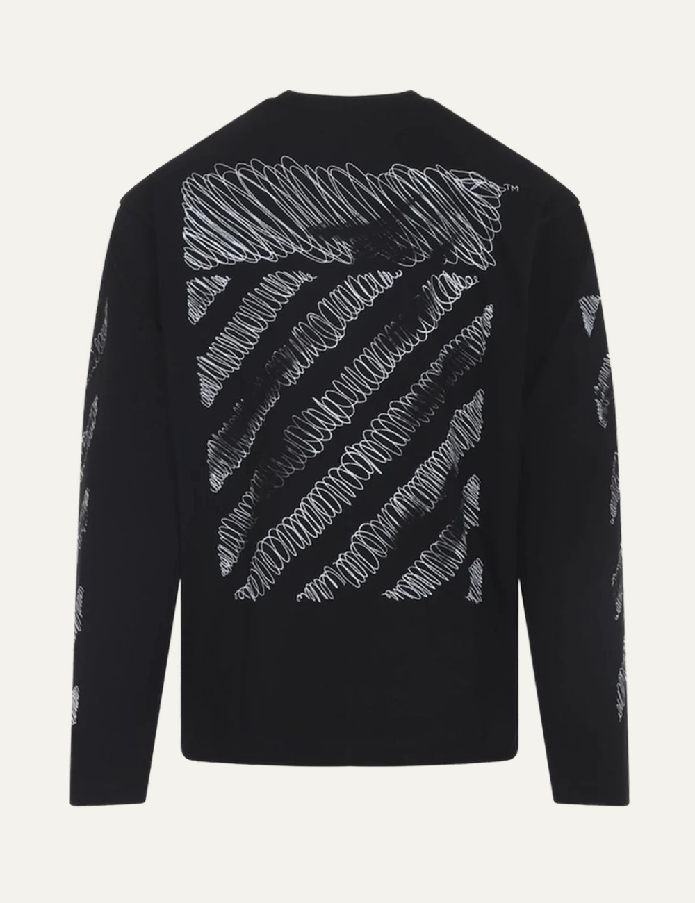 OFF WHITE SCRIBBLE DIAGS 90S SKATE L/S TEE BLACK