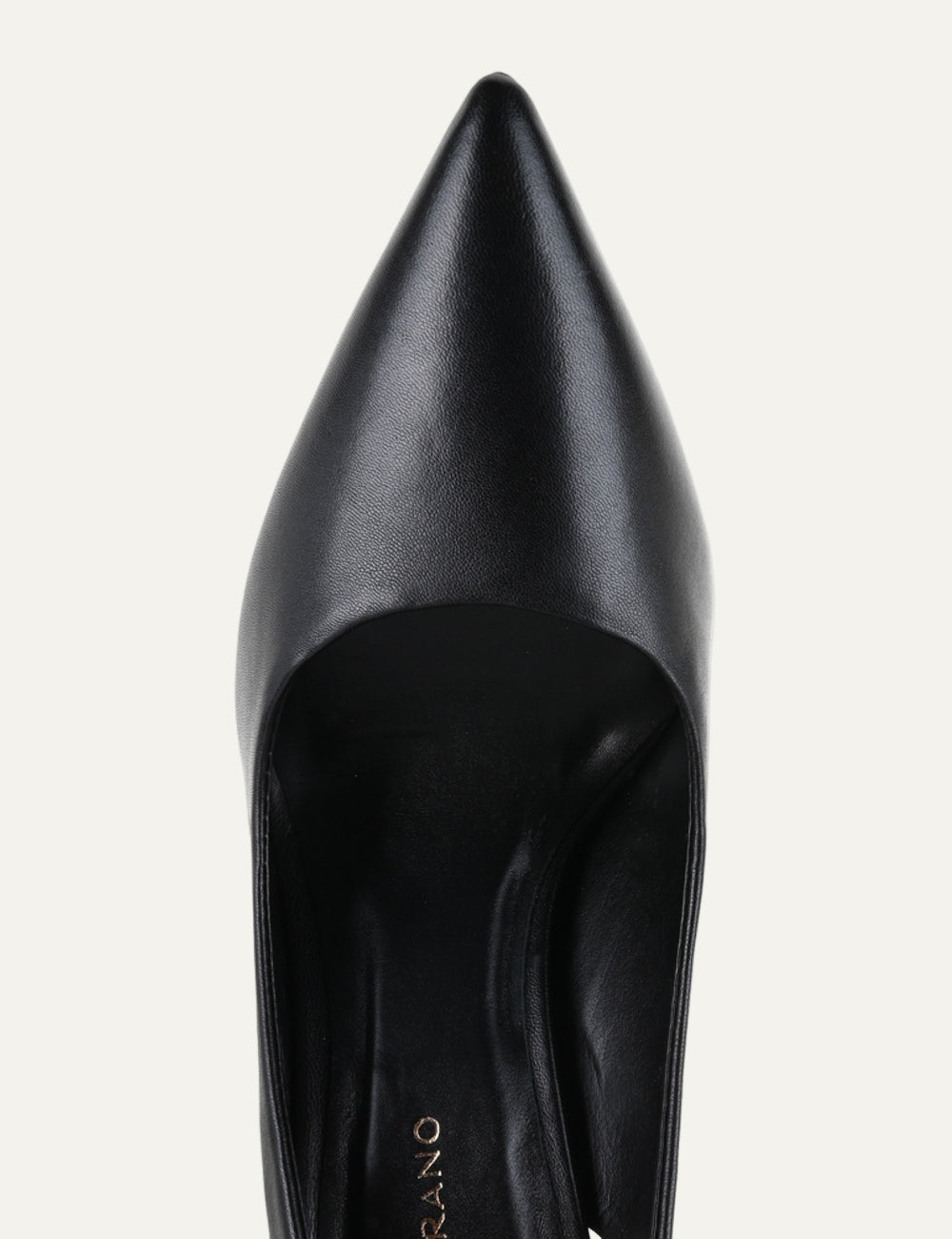 CARRANO LEATHER SLINGBACK HEELS BLACK