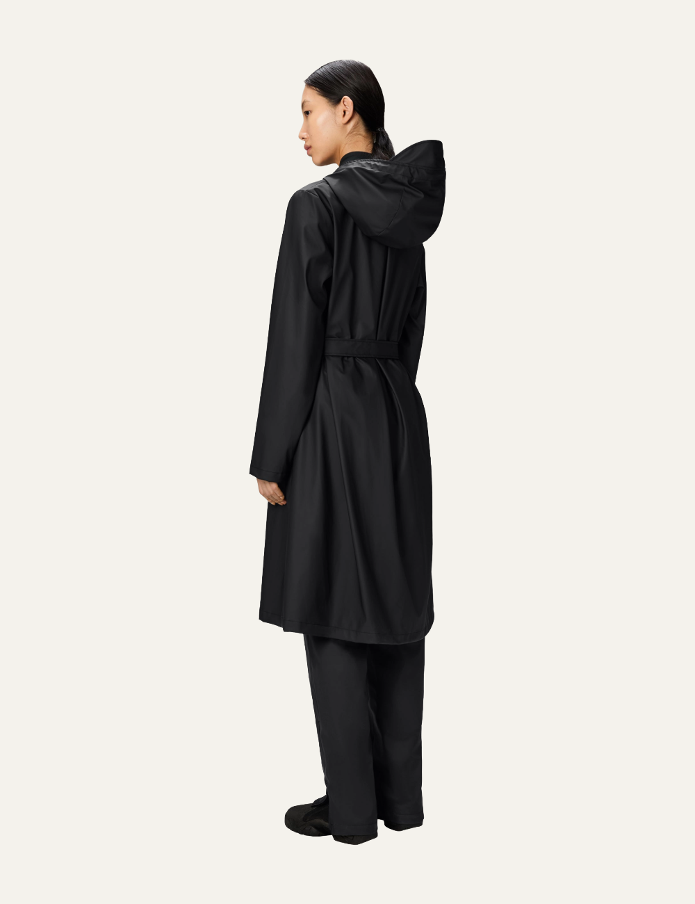RAINS A-Line Longer Jacket W3 Black
