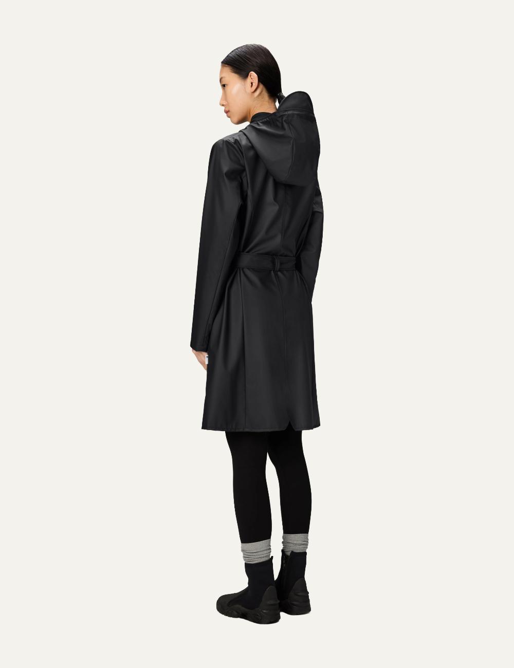 RAINS Curve Long Jacket W3 Black