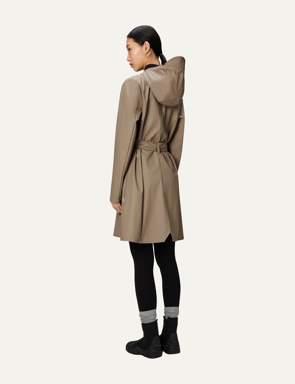 RAINS Curve Long Jacket W3 Beige