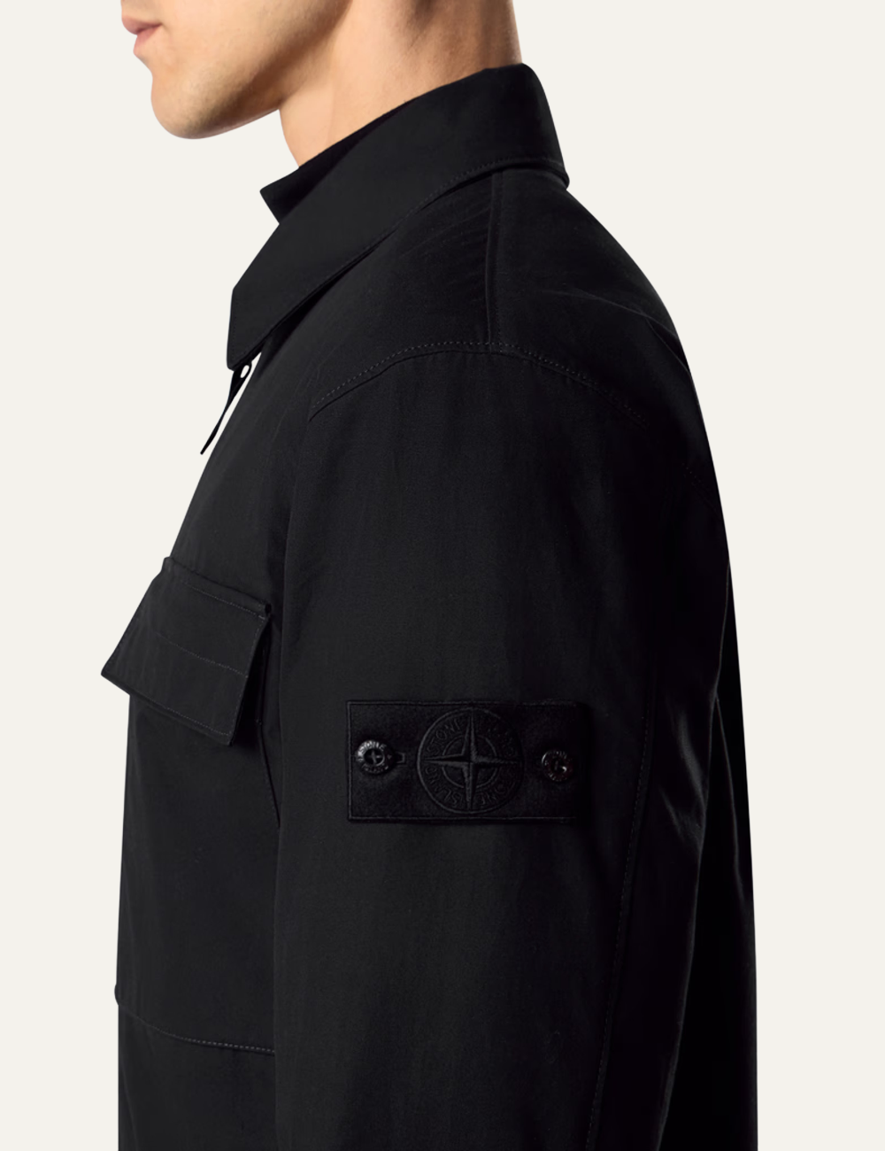 STONE ISLAND OVERSHIRTS BLACK