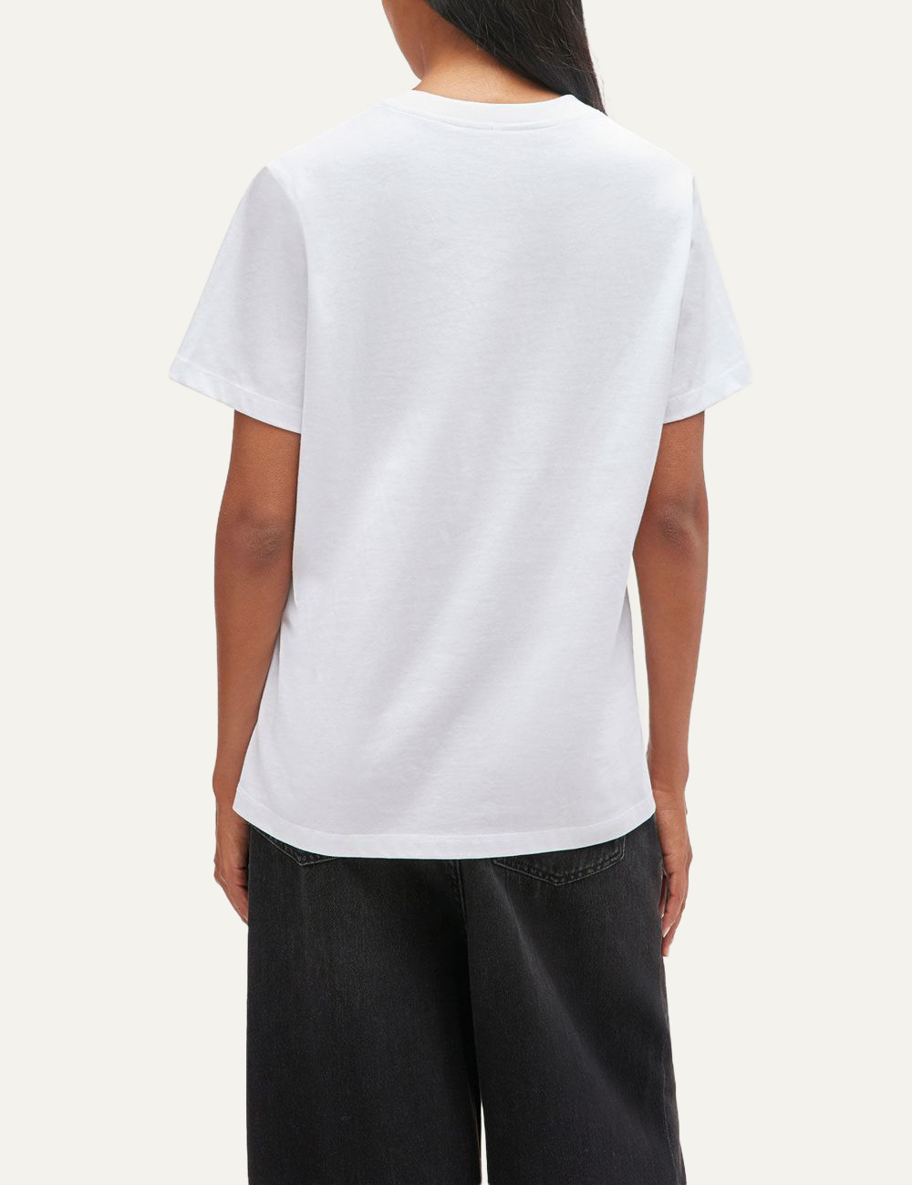 ganni neon puppy t-shirt white back view on model