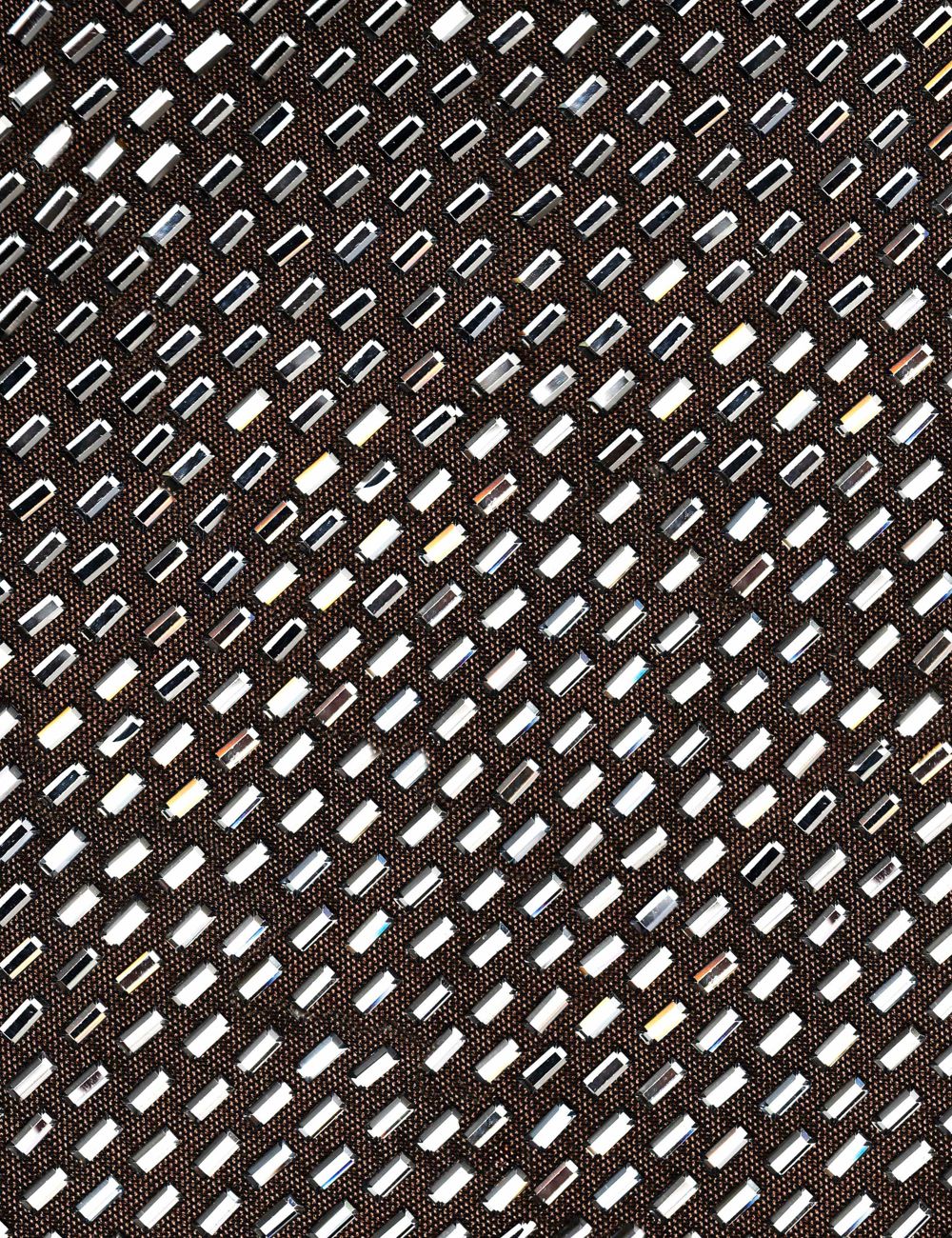 Self-Portrait mesh mini dress in grey with rhinestone details – details view