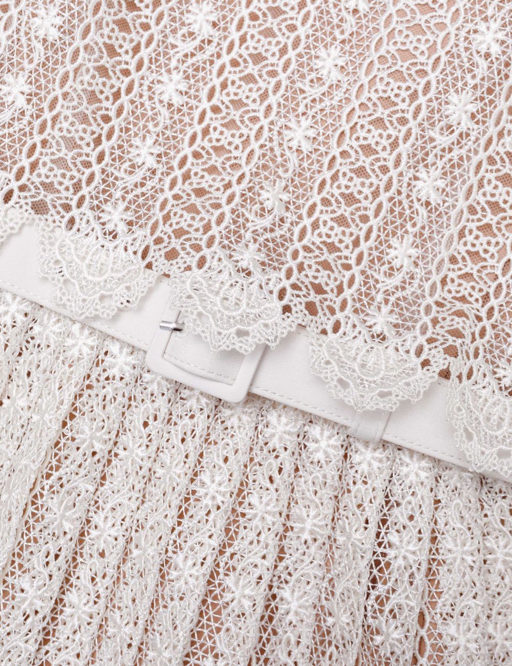 SELF-PORTRAIT LACE MINI DRESS CREAM