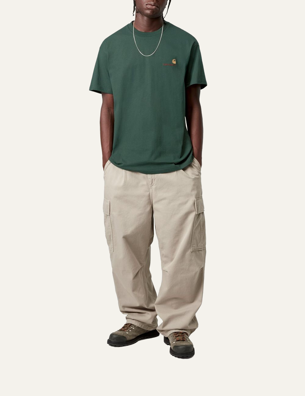 CARHARTT WIP S/S AMERICAN SCRIPT T-SHIRT KALE GREEN