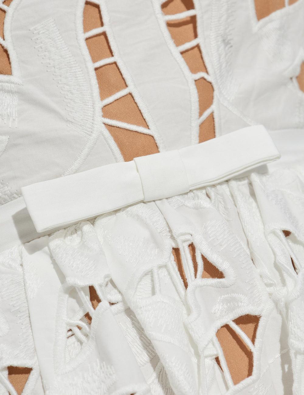 SELF-PORTRAIT EMBR MIDI DRESS