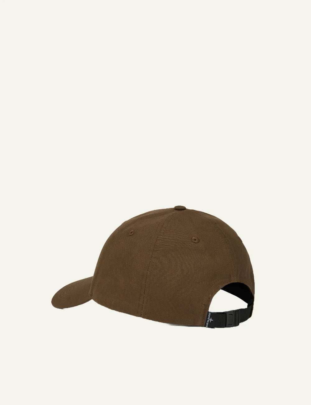 Men's Stone Island military green cotton baseball cap with embroidered Compass logo back