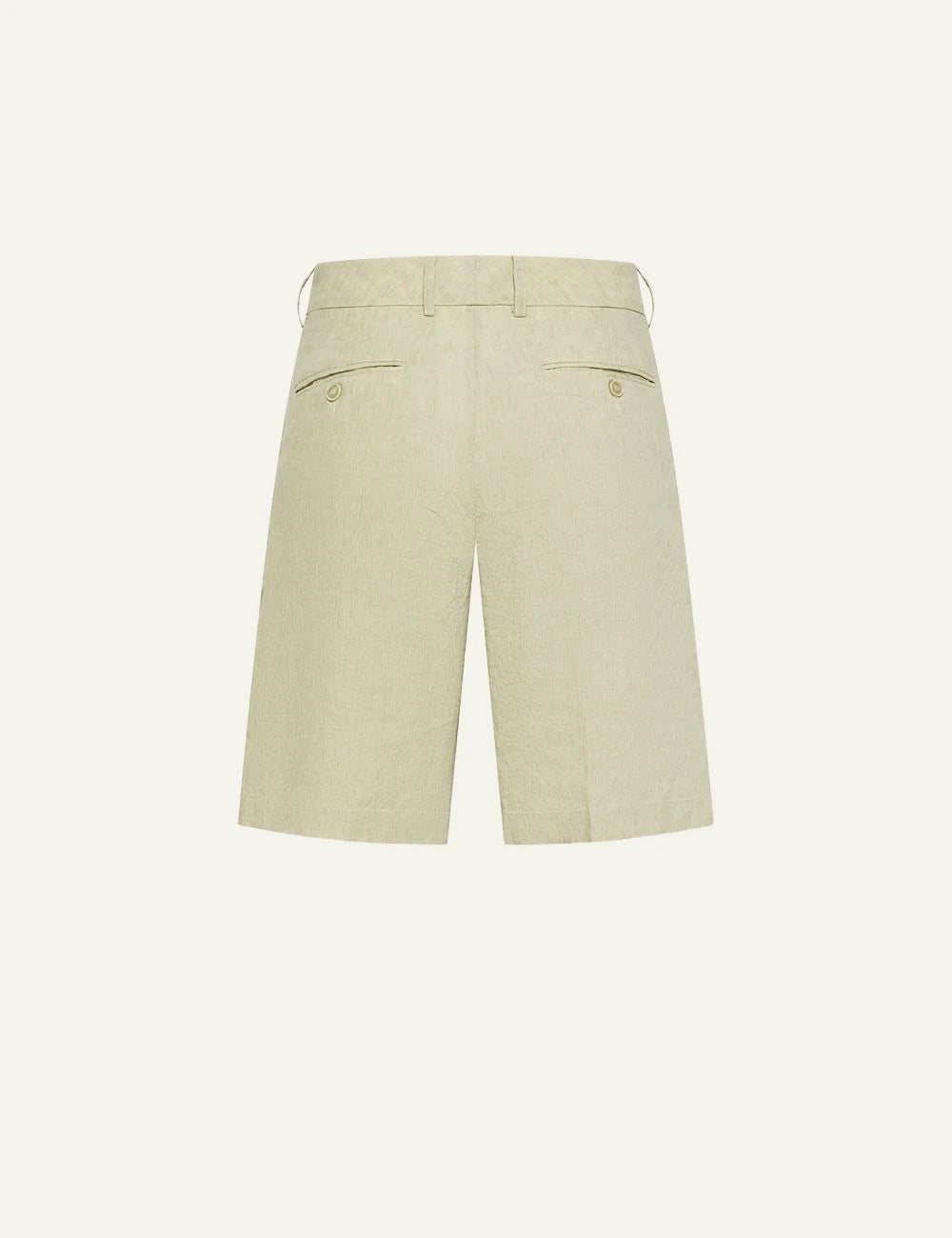 Cruna Clichy ecru linen bermuda shorts back view