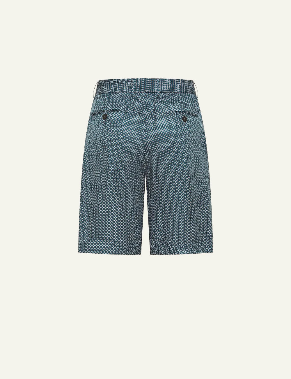 Cruna Clichy petrol patterned bermuda shorts back view