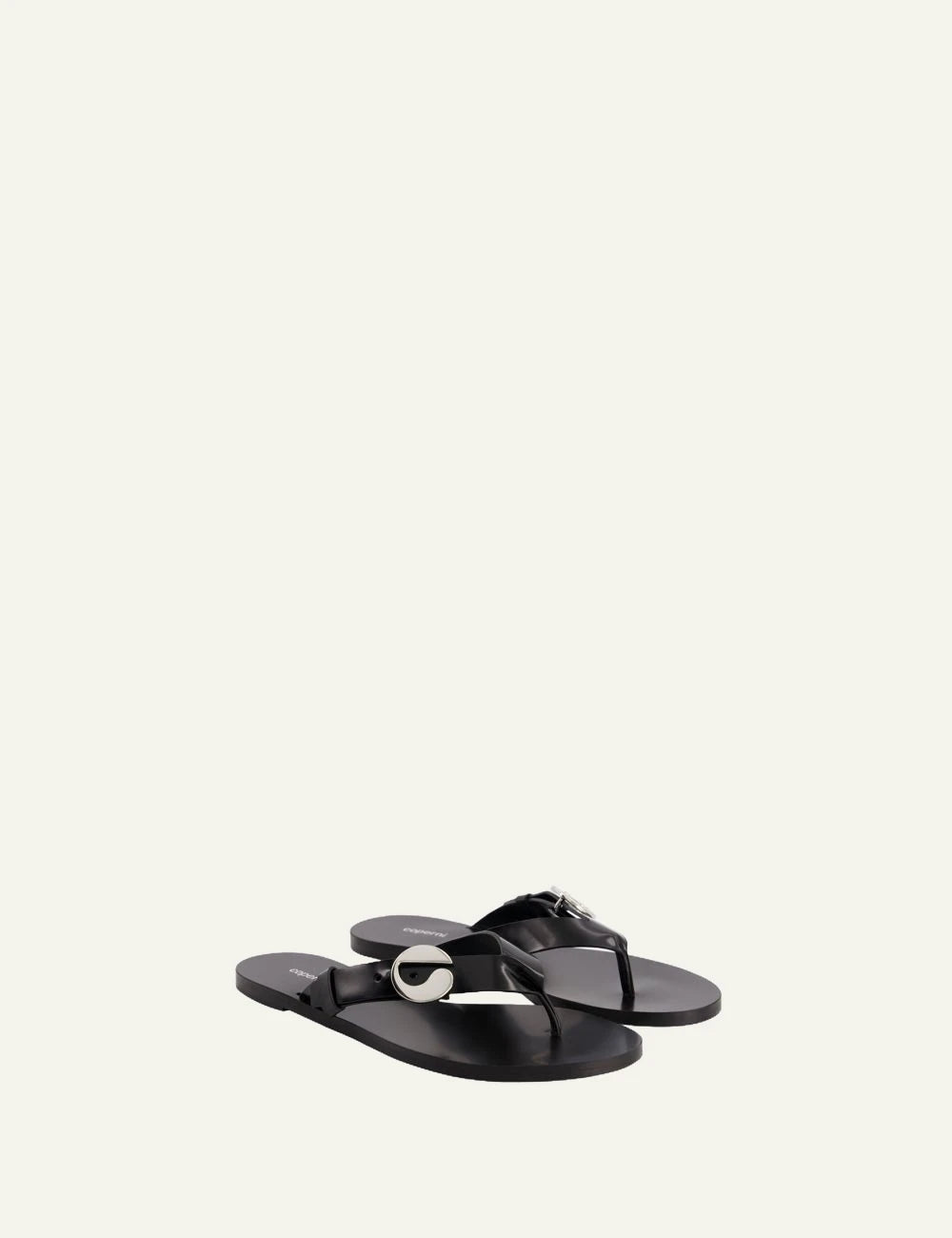 Coperni C Logo Flip Flops Black Pair Angled