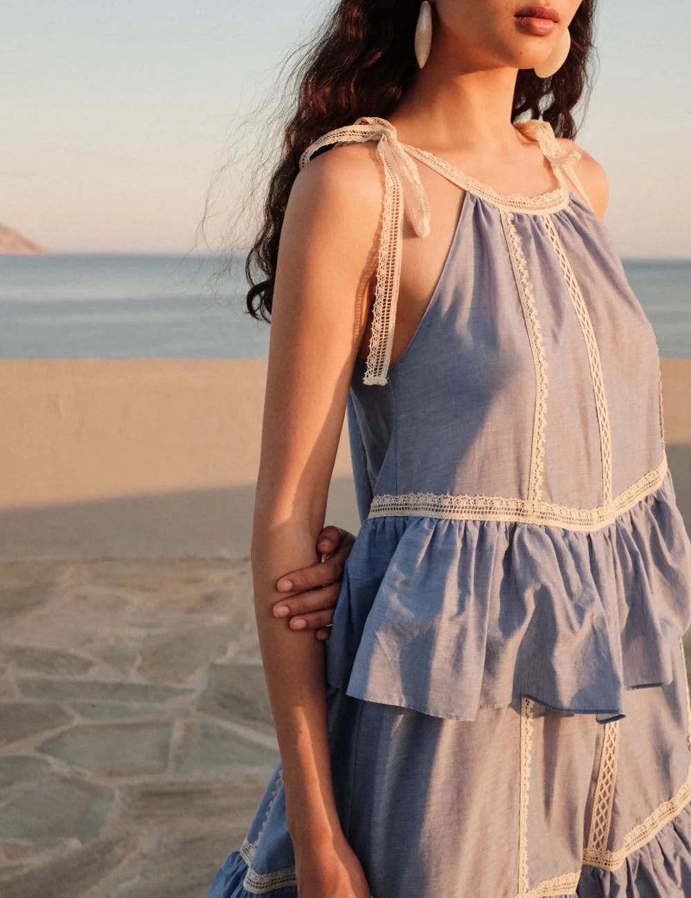 Devotion Mirage Dress maxi blue side view