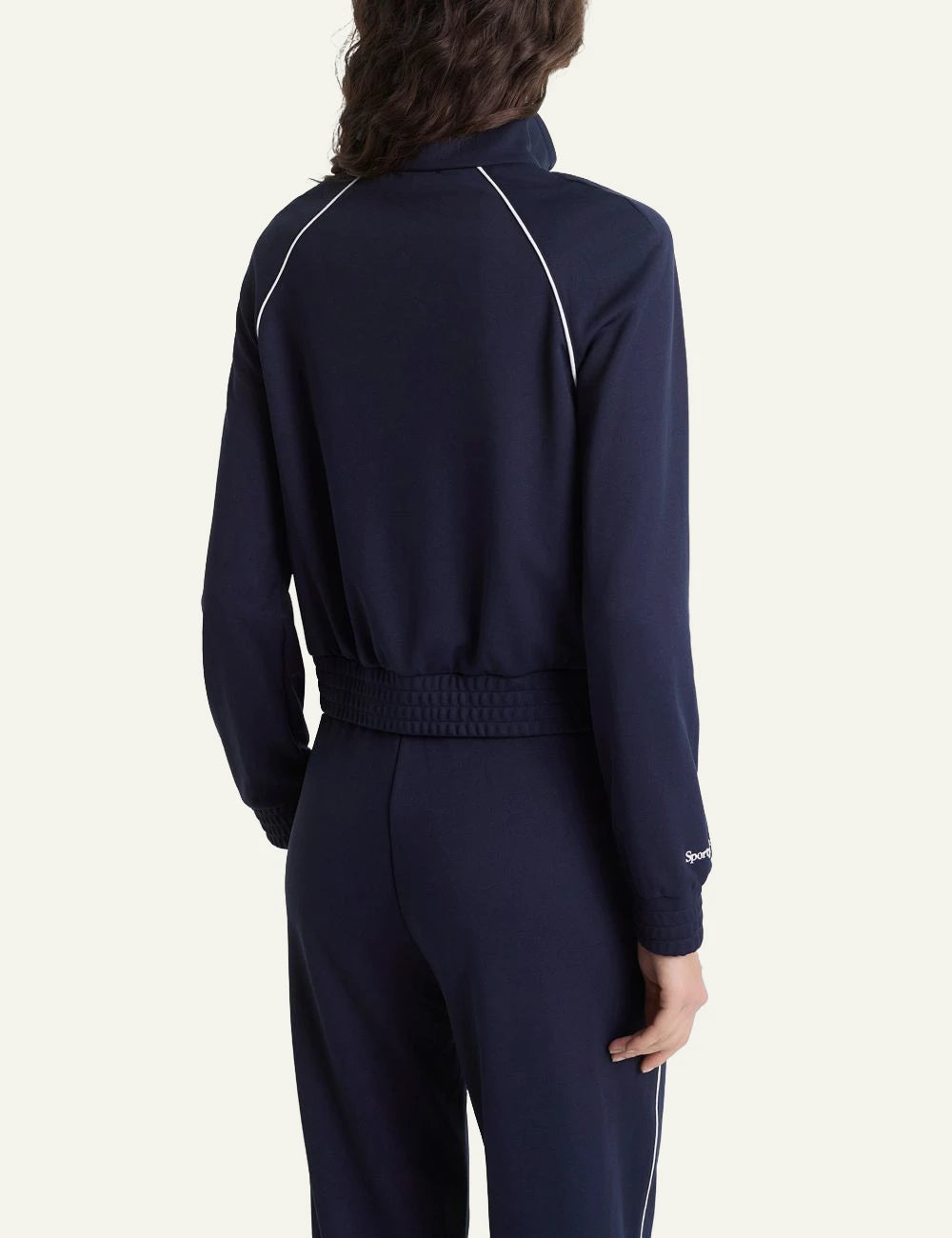 Sporty and Rich NY Yankees track jacket navy back view