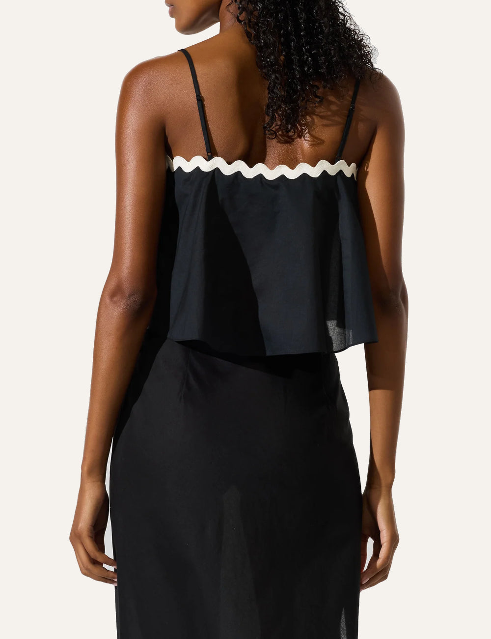 Karl Lagerfeld Signature Scallop Beach Top Black Back